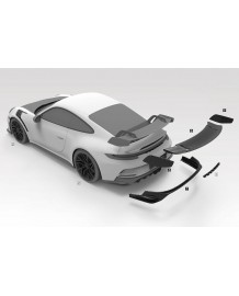 Rear Panel / Extension Diffuseur carbone TECHART Porsche 992 GT3 (2021+)