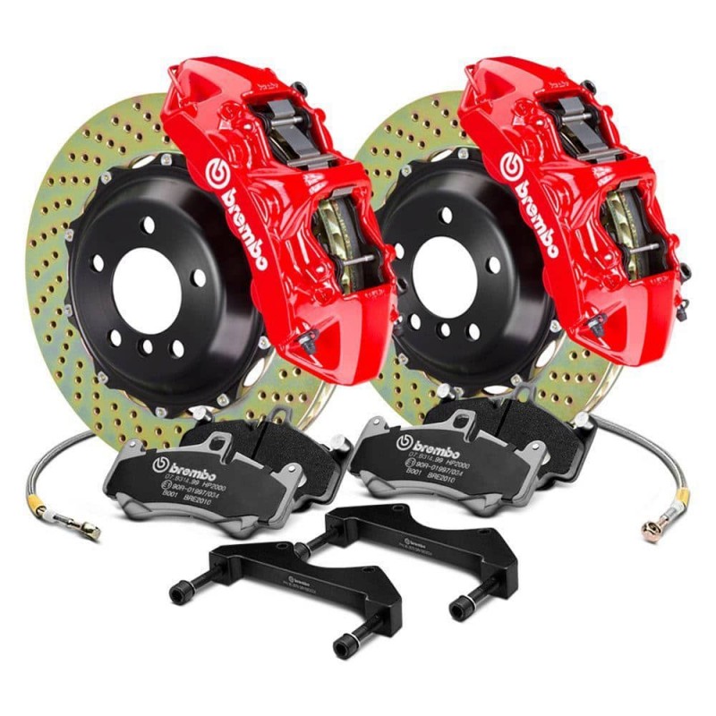 Brembo 05-09 F430 Excl CC Brakes Fr GTR BBK 6Pis Billet 380x32 2pc Rotor Slotted Type1-Nickel main image 0