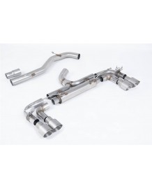 Ligne d'échappement inox Cat-Back à valves MILLTEK VW Golf 7R 300Ch (2014-2016) (Race 80mm/Sorties rondes))