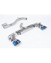 Ligne d'échappement inox Cat-Back à valves MILLTEK VW Golf 7R 300Ch (2014-2016) (Race 80mm/Sorties rondes))