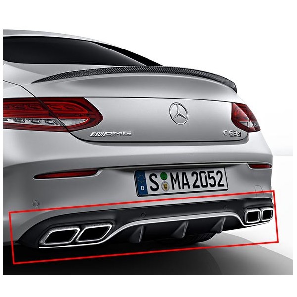 Diffuseur + Embouts échappements C63 AMG Mercedes Classe C Coupé/Cabriolet (C/A205) Pack AMG (Black)