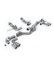 Ligne d'échappement inox Cat-Back à valves MILLTEK Corvette Stingray C8 6.2 V8 sans FAP (2020+)