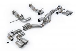 Ligne d'échappement inox Cat-Back à valves MILLTEK Corvette Stingray C8 6.2 V8 sans FAP (2020+)