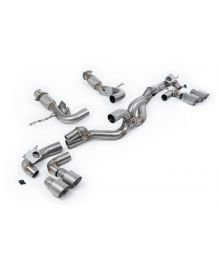 Ligne d'échappement inox Cat-Back à valves MILLTEK Corvette Stingray C8 6.2 V8 sans FAP (2020+)