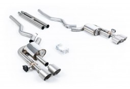 Ligne d'échappement inox Cat-Back à valves MILLTEK pour FORD Mustang 5.0 V8 Mach 1 S550 Fastback (2021-2023)(Race)