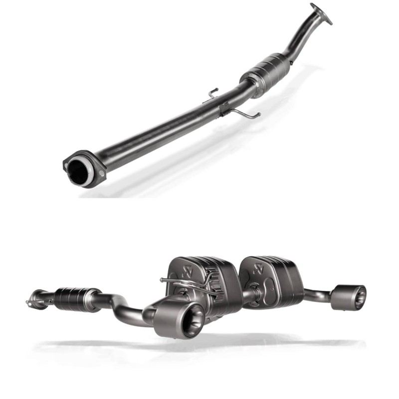 Ligne D'Échappement Complète Pour Toyota Yaris P1 1.0 65CH - Silencieux Avant/Arrière - Acier Aluminisé