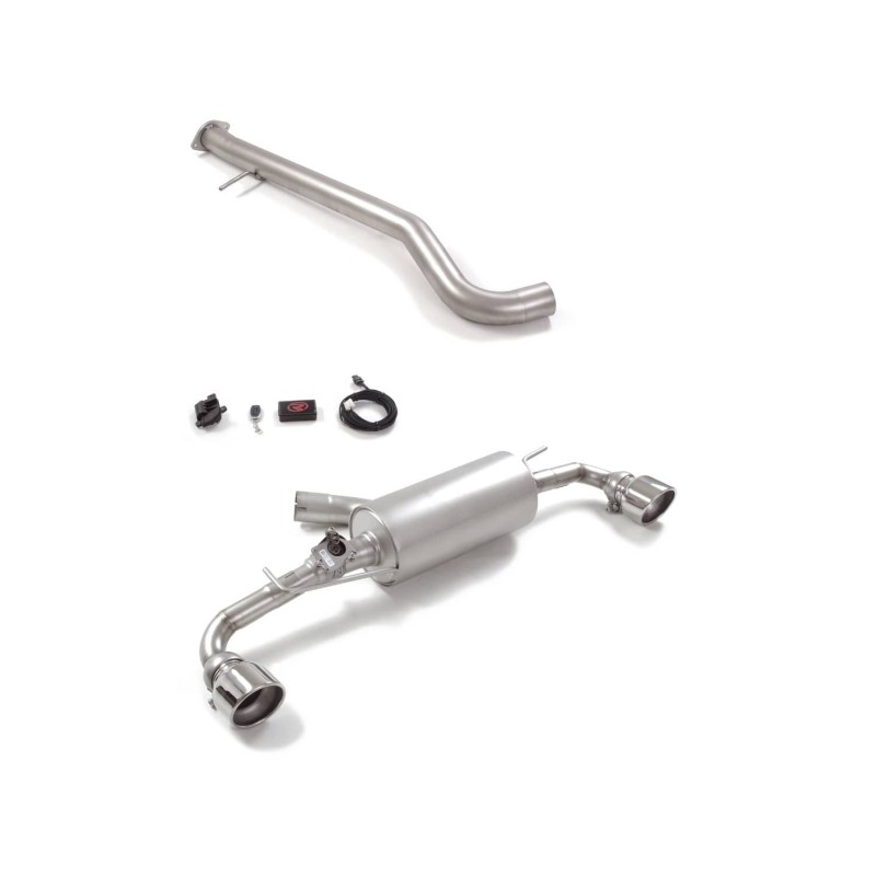Ligne D'échappement Complète Pour Toyota Yaris (P1) 1.0 65CH - 2 Silencieux, Acier Aluminié - Neuf