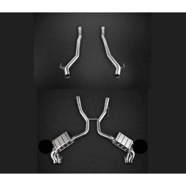 Echappement inox CAPRISTO pour Mercedes S63 AMG C217 (2014+) - Ligne Cat/Fap-Back à valves