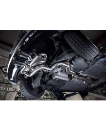 Ligne d'échappement inox Cat-Back à valves BULL-X pour VW GOLF 5 R32 3.2 V6