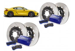 Kit conversion Acier Disques / Plaquettes de freins GIRODISC/ENDLESS pour PORSCHE 981 Cayman GT4 (Origine Céramique)