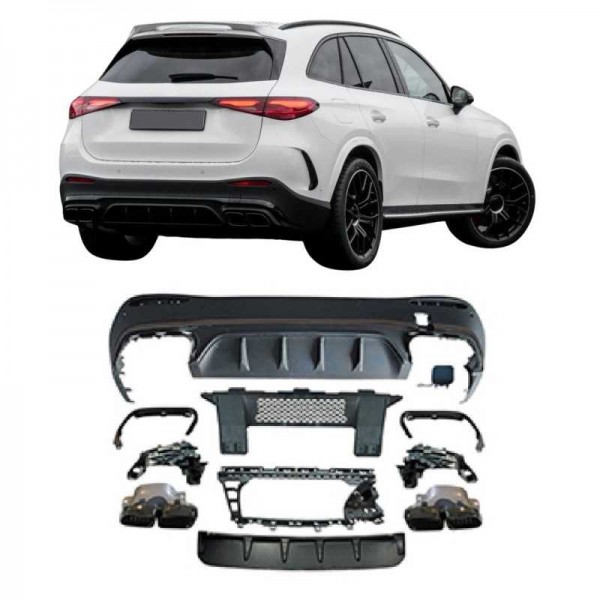 Diffuseur look GLC63 S AMG pour Mercedes GLC SUV X254 Pack AMG (2022+) Diffuseur look GLC63 S AMG pour Mercedes GLC SUV X254 Pack AMG (2022+)