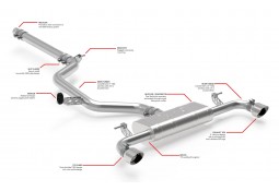 Ligne d'échappement inox Fap-back APR pour VW GOLF 8 GTI (2022-2024)