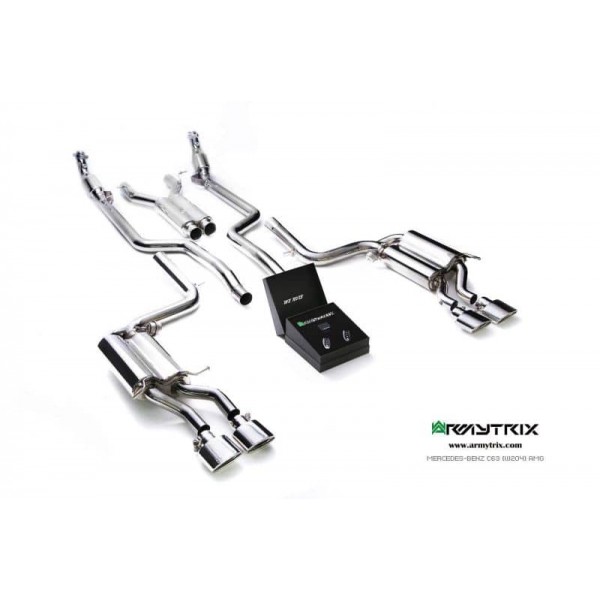 Echappement inox ARMYTRIX pour Mercedes C63 AMG W/C/S204 (2008-2014)-Ligne Complète à valves