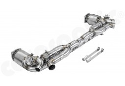 Echappement CARGRAPHIC pour Porsche 991.1/991.2 Turbo + S -Silencieux X-pipe à valves + Catalyseurs sport