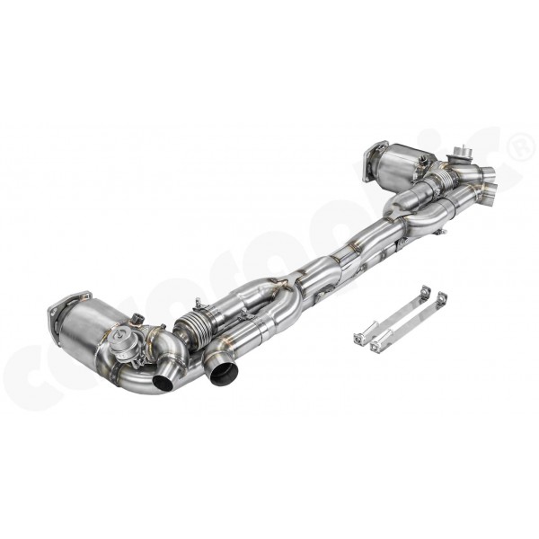 Echappement CARGRAPHIC pour Porsche 991.1/991.2 Turbo + S -Silencieux X-pipe à valves + Catalyseurs sport Echappement CARGRAPHIC pour Porsche 991.1/991.2 Turbo + S -Silencieux X-pipe à valves + Catalyseurs sport