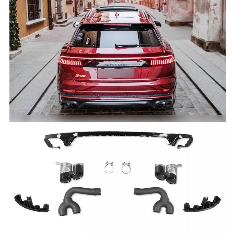 Diffuseur arrière look SQ8 pour AUDI Q8 4M S-line (2018-2023)-SupRcars®