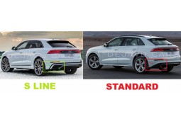 Diffuseur arrière look SQ8 pour AUDI Q8 4M S-line (2018-2023)