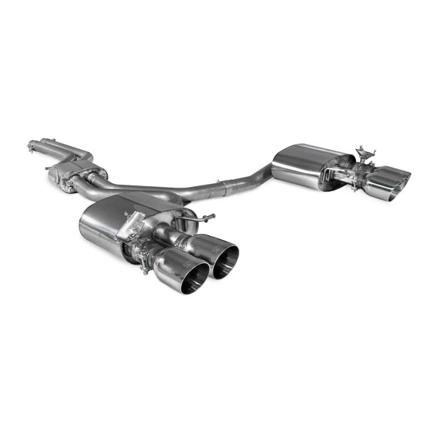 Ligne d'échappement inox Cat-Back à valves SCORPION pour AUDI S4 B9 V6 3.0T Avant / Berline Quattro sans FAP (2017-2019)