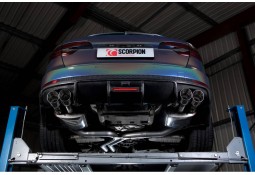 Ligne d'échappement inox Cat-Back à valves SCORPION pour AUDI S4 B9 V6 3.0T Avant / Berline Quattro sans FAP (2017-2019)
