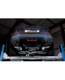 Ligne d'échappement inox Cat-Back à valves SCORPION pour AUDI S4 B9 V6 3.0T Avant / Berline Quattro sans FAP (2017-2019)