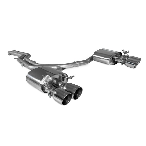 Ligne d'échappement inox Cat-Back à valves SCORPION pour AUDI S4 B9 V6 3.0T Avant / Berline Quattro sans FAP (2017-2019)(Race)