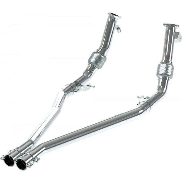 Tubes avant inox CAPRISTO pour Porsche Cayenne GTS / Turbo S E-Hybrid 9YA P536 E3 (2017-2023)