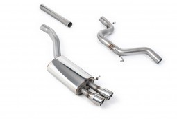 Ligne d'échappement inox Cat-Back MILLTEK pour SKODA Octavia vRS 2.0 TSI 200Ch (2010-2013)(Race)