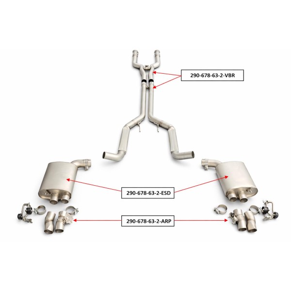 Echappement BRABUS Mercedes AMG GT 63 S E Performance Coupe X290 (2022+)-Ligne à valves