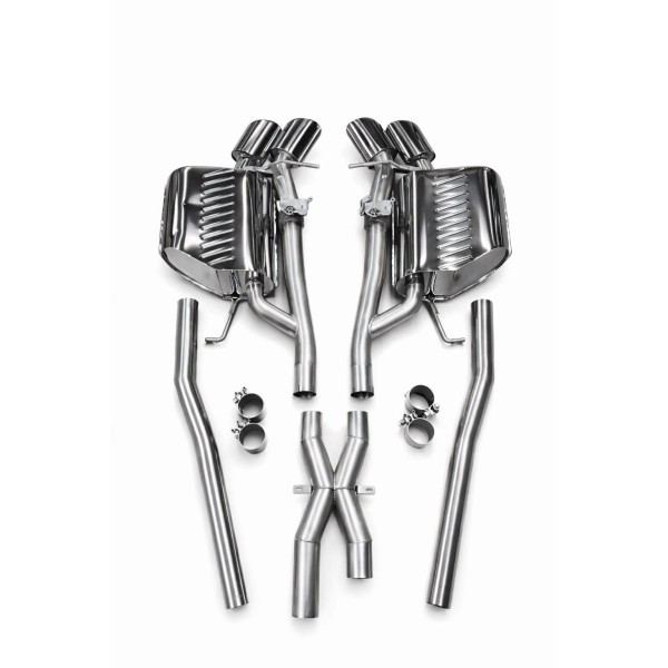 Echappement inox EISENMANN pour BMW M5 E60-Ligne cat-back à à valves (sorties ovales)