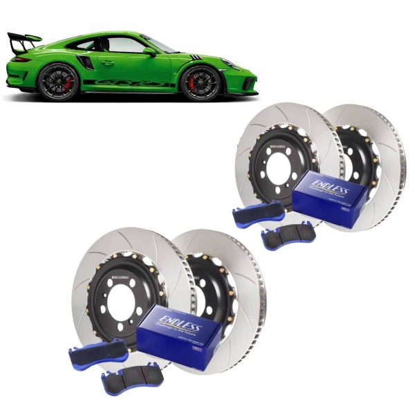Kit conversion Acier Disques / Plaquettes de freins GIRODISC/ENDLESS pour PORSCHE 991 GT3 RS (Origine Céramique)