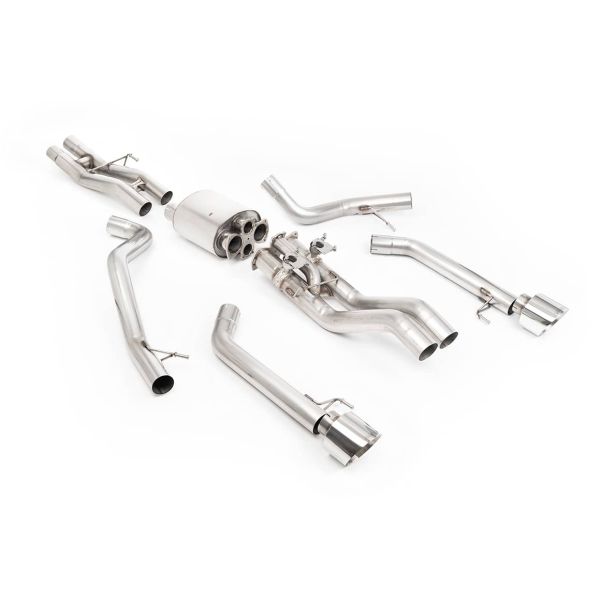 Ligne d'échappement inox Cat-Back à valves MILLTEK pour FORD F150 RAPTOR R 5.2 V8 Supercharged Gen3 (2023+)