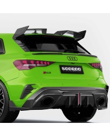 Aileron de toit Carbone (avec extensions) SOOQOO pour AUDI RS3 8Y Sportback + Facelift (2021+)(2024+)