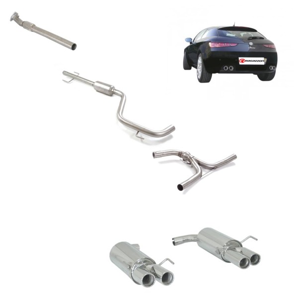 Ligne d'échappement inox RAGAZZON pour ALFA ROMEO BRERA 1750 TBi 200Ch Type 939 (2009-2011)