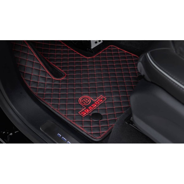 Tapis de sol BRABUS Cuir Noir/Rouge pour Mercedes G W463A (2018+)