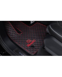 Tapis de sol BRABUS Cuir Noir/Rouge pour Mercedes Classe G + G63 AMG W463A W465 (2018+)(2024+)