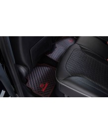 Tapis de sol BRABUS Cuir Noir/Rouge pour Mercedes Classe G + G63 AMG W463A W465 (2018+)(2024+)