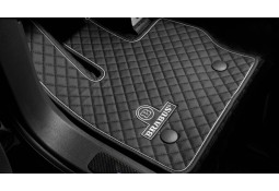 Tapis de sol BRABUS Cuir Noir/Rouge pour Mercedes G + G63 AMG W463A (2018+)