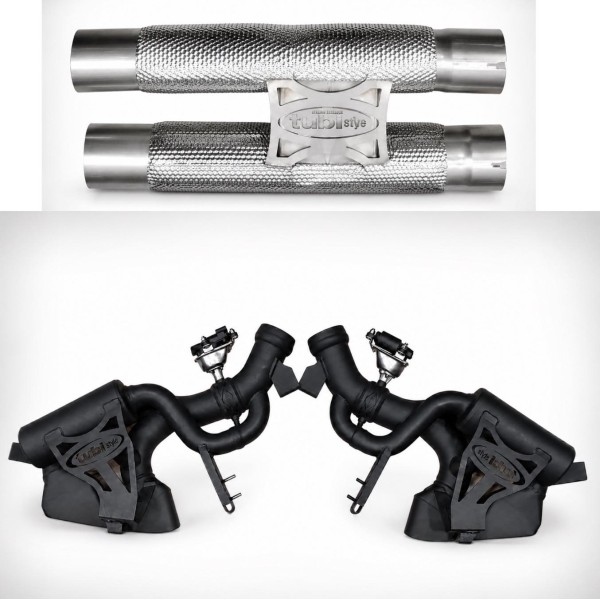 Silencieux à valves + H-Pipe d'échappement inox TUBI STYLE pour FERRARI 12 CILINDRI Silencieux à valves + H-Pipe d'échappement inox TUBI STYLE pour FERRARI 12 CILINDRI