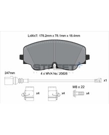 Plaquettes de freins avant PAGID STREET+ pour GOLF 8R / 8 GTI CS / 8 GTI (2020+)