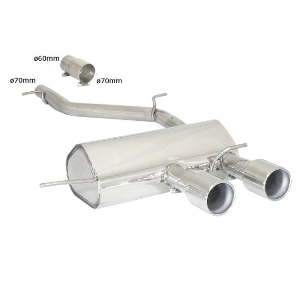 Silencieux d'échappement inox RAGAZZON pour VW GOLF 6R 2.0 TSI 270Ch (2010+)