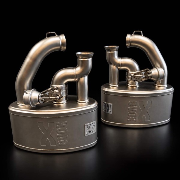 Silencieux d'échappement Inox à valves EVOX pour PORSCHE 993 Silencieux d'échappement Inox à valves EVOX pour PORSCHE 993