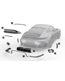 Diffuseur central carbone TECHART pour PORSCHE 992.2 TURBO S (2025+)