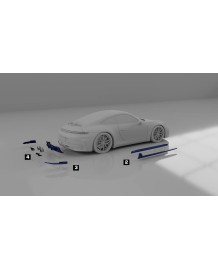 Aero Wings carbone TECHART pour PORSCHE 992.2 Carrera / 4 / T / S / 4S / GTS / 4 GTS avec Pack SportDesign (2025+)