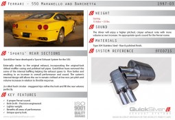 Silencieux arrière Inox QuickSilver Sport pour Ferrari 550 (1997-2003)