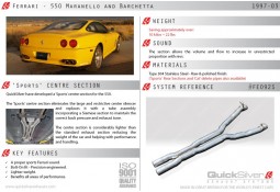 Intermediaire Inox QuickSilver Sport pour Ferrari 550 (1997-2003)