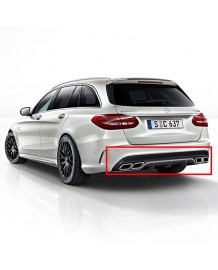 Diffuseur arrière + embouts échappements C63 AMG pour Mercedes Classe C (W205) Pack AMG