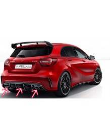 Diffuseur de pare-chocs arrière + embouts échappements A45 AMG pour Mercedes Classe A (W176) Pack AMG (06/2015-)