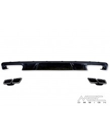 Diffuseur arrière MEC DESIGN + embouts échappement AMG pour Mercedes Classe E (W212) Pack AMG (-03/2013)