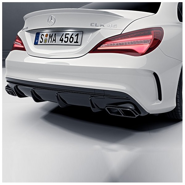 Diffuseur Facelift + embouts d'échappement BLACK 45 AMG pour Mercedes CLA (C117) Pack AMG (2014-)