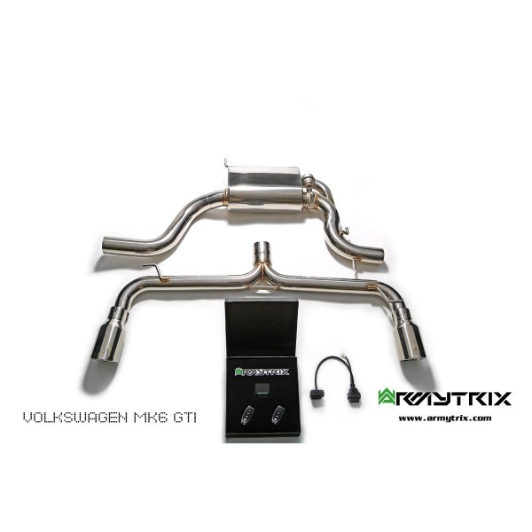 Ligne d'échappement sport inox Cat-Back ARMYTRIX à valves Golf 6 GTI (2008-2013)